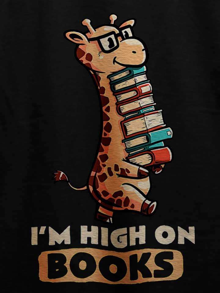 high-on-books-giraffe-t-shirt schwarz 4