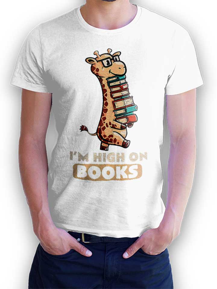 high-on-books-giraffe-t-shirt weiss 1