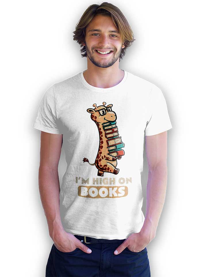 high-on-books-giraffe-t-shirt weiss 2