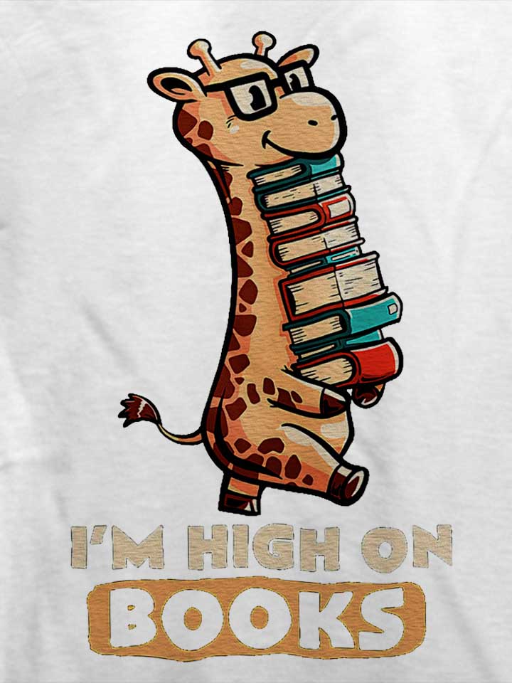 high-on-books-giraffe-t-shirt weiss 4