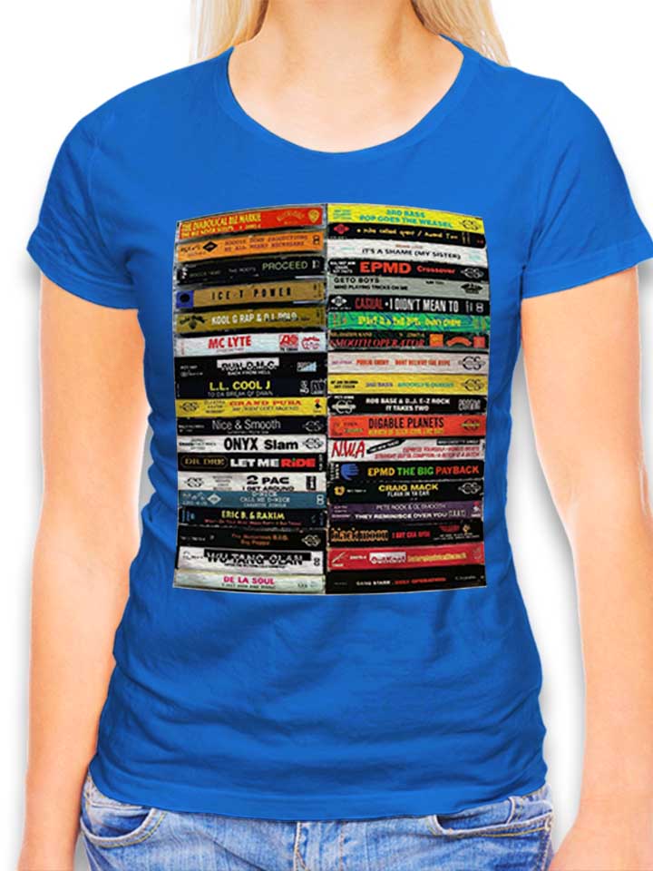 Hip Hop Tapes 90S Camiseta Mujer azul-real L