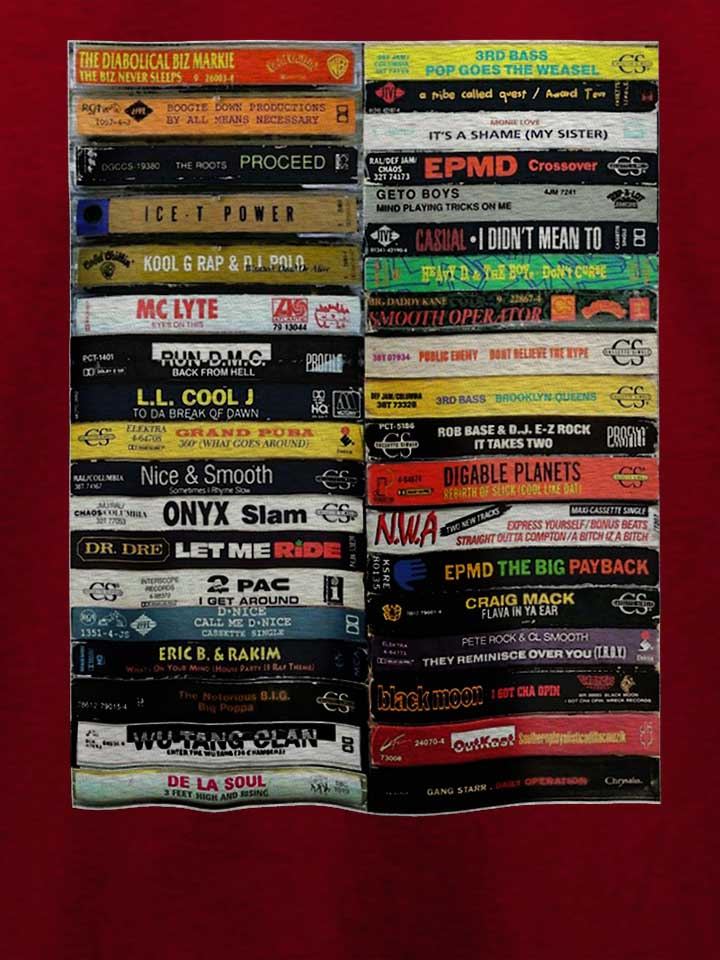 hip-hop-tapes-90s-t-shirt bordeaux 4