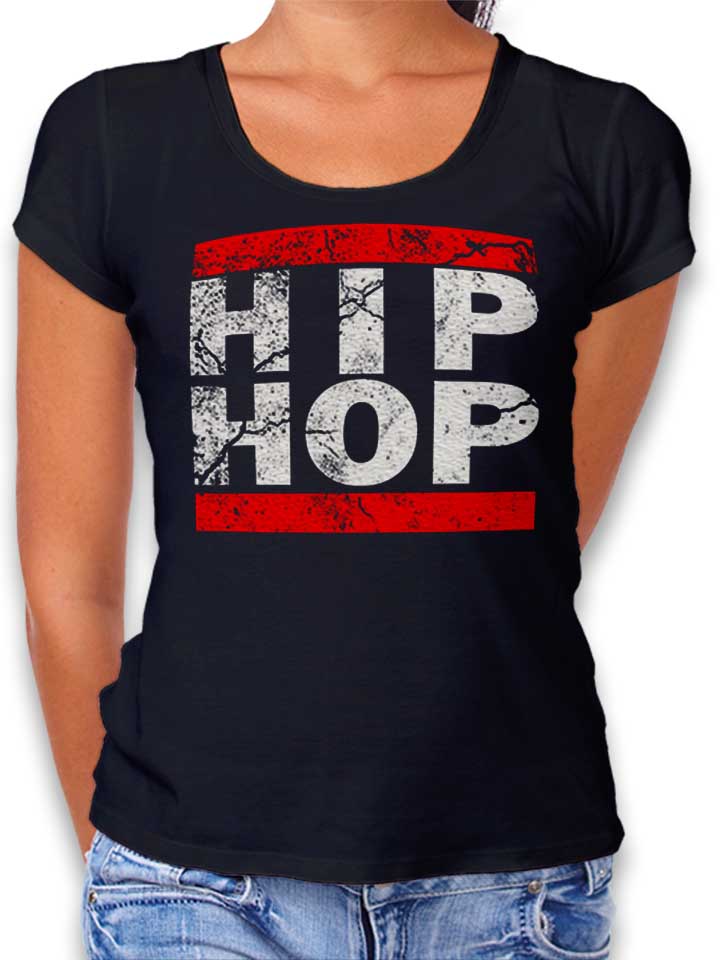 Hip Hop Vintage Damen T-Shirt schwarz L