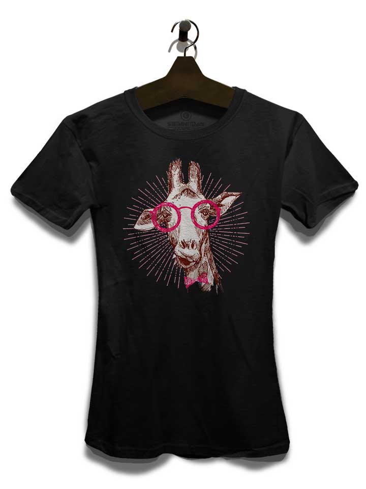 hipster-giraffe-damen-t-shirt schwarz 3