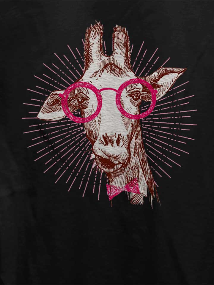 hipster-giraffe-damen-t-shirt schwarz 4