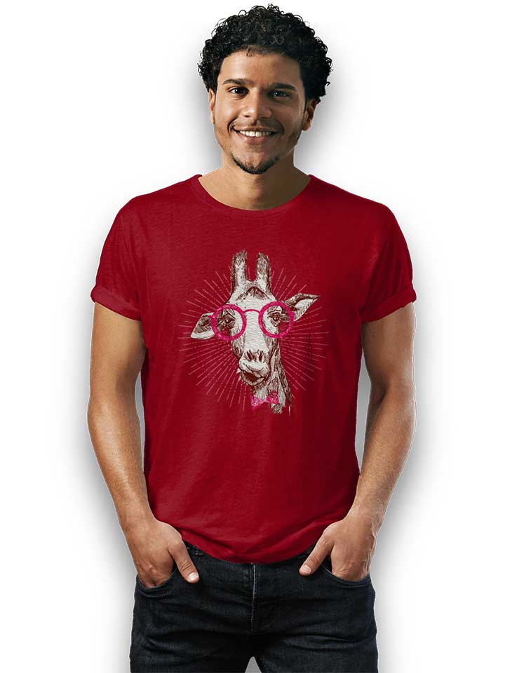 hipster-giraffe-t-shirt bordeaux 2