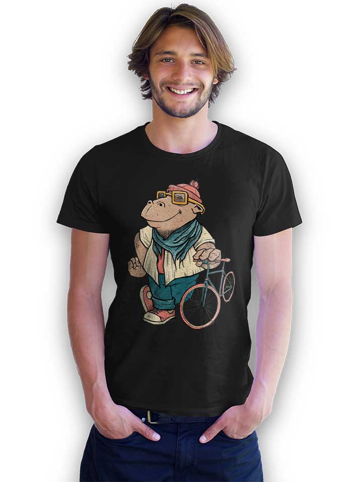 hipster-hippo-t-shirt schwarz 2