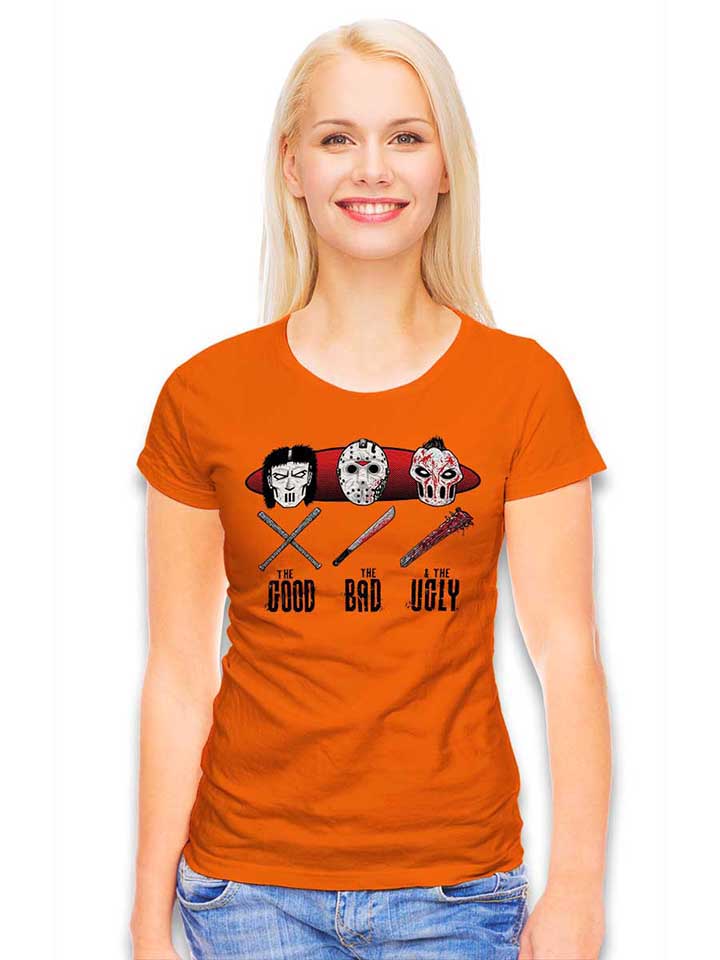 hockey-mask-damen-t-shirt orange 2