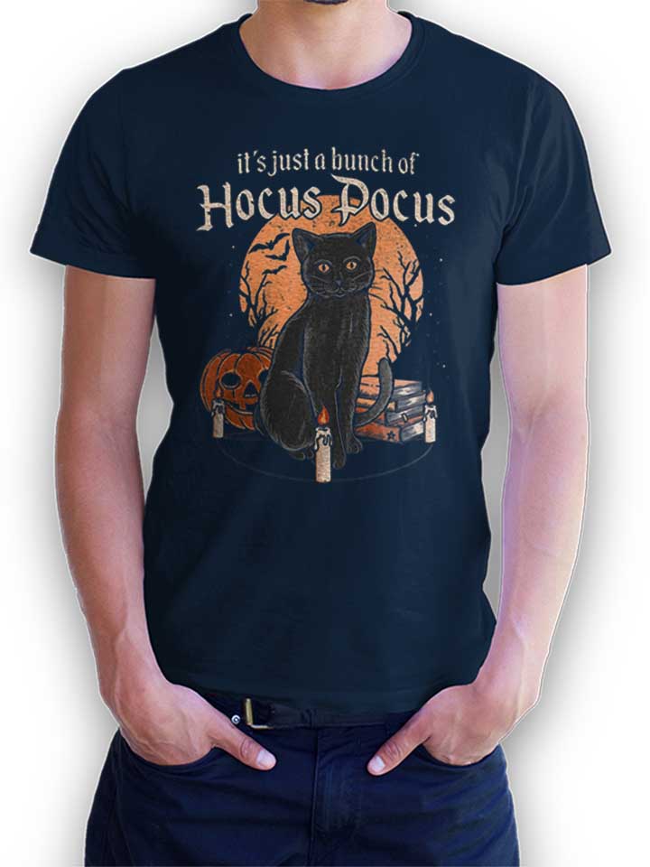 Hocus Pocus Cat T-Shirt dunkelblau L