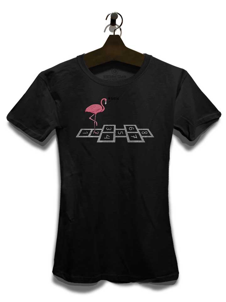 hopping-flamingo-damen-t-shirt schwarz 3