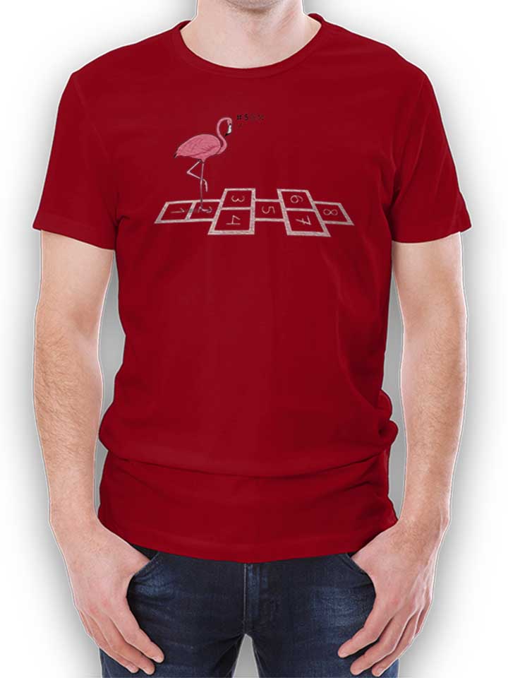 Hopping Flamingo Camiseta burdeos L
