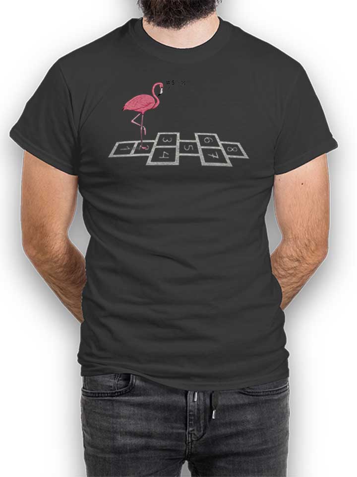 Hopping Flamingo T-Shirt dunkelgrau L