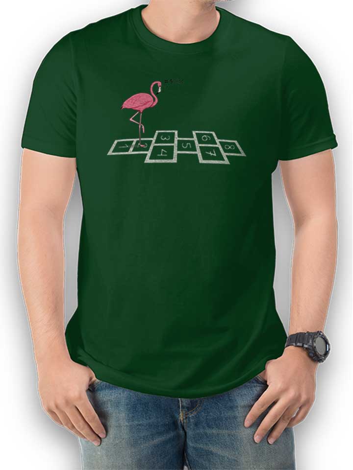 hopping-flamingo-t-shirt dunkelgruen 1