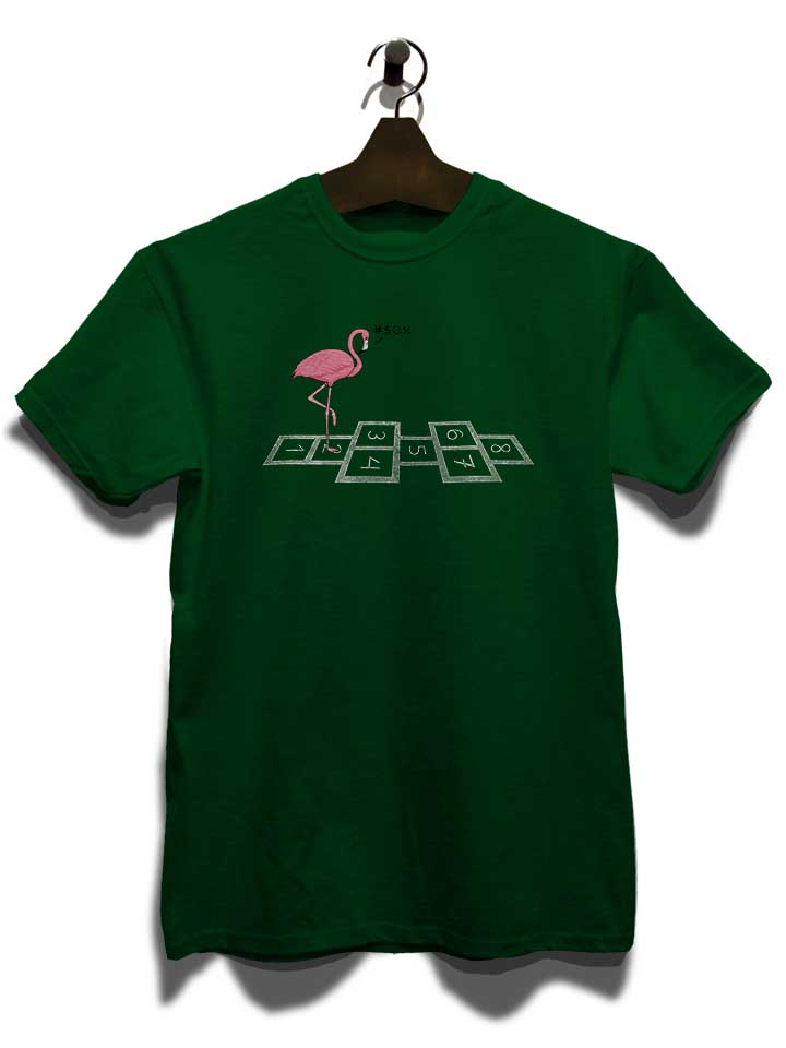 hopping-flamingo-t-shirt dunkelgruen 3