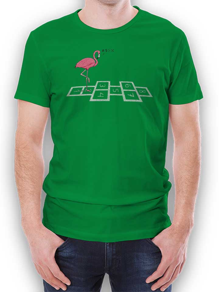 Hopping Flamingo Camiseta verde L