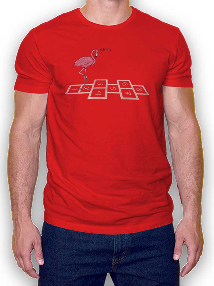 Hopping Flamingo T-Shirt rosso L