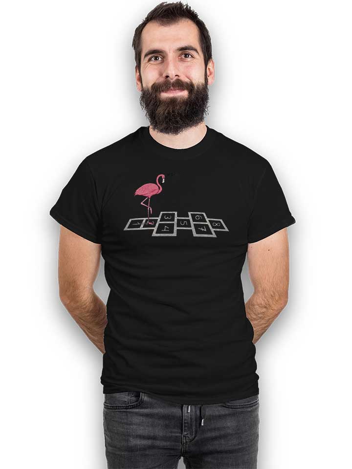 hopping-flamingo-t-shirt schwarz 2