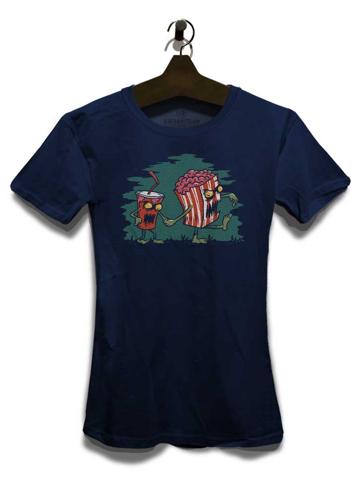horror-movie-popcorn-cola-damen-t-shirt dunkelblau 3