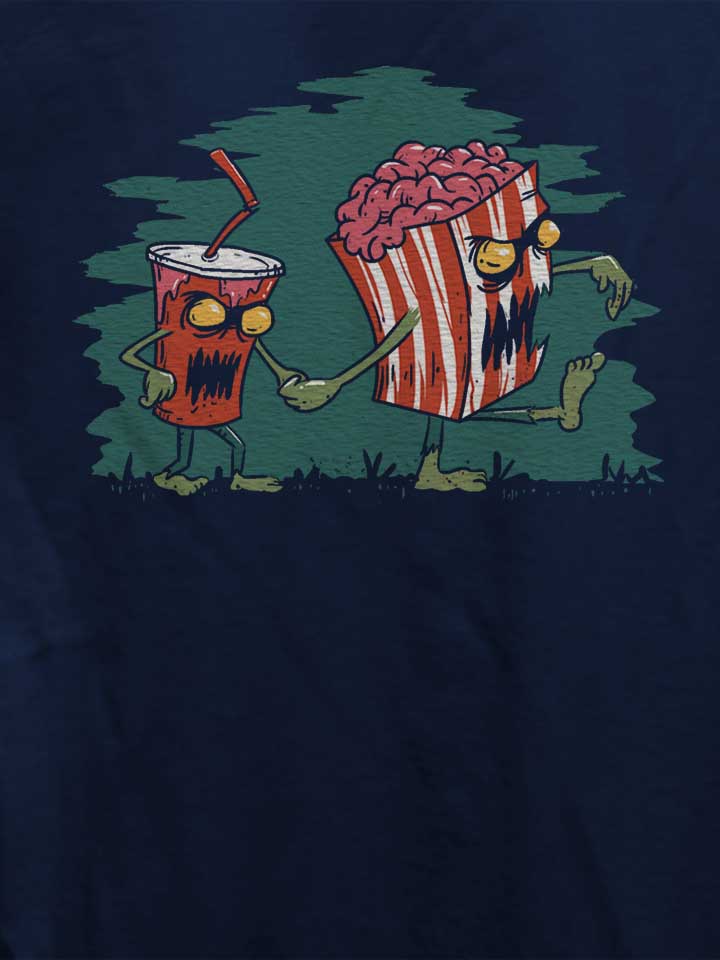 horror-movie-popcorn-cola-damen-t-shirt dunkelblau 4