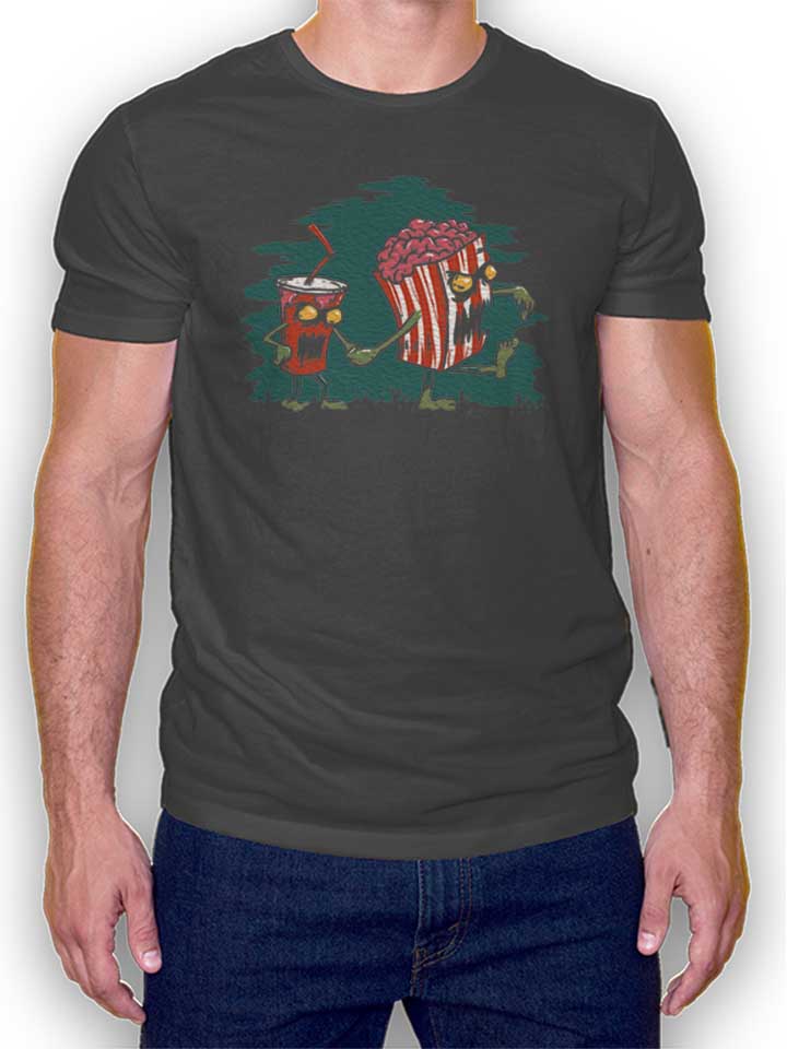 Horror Movie Popcorn Cola T-Shirt dunkelgrau L