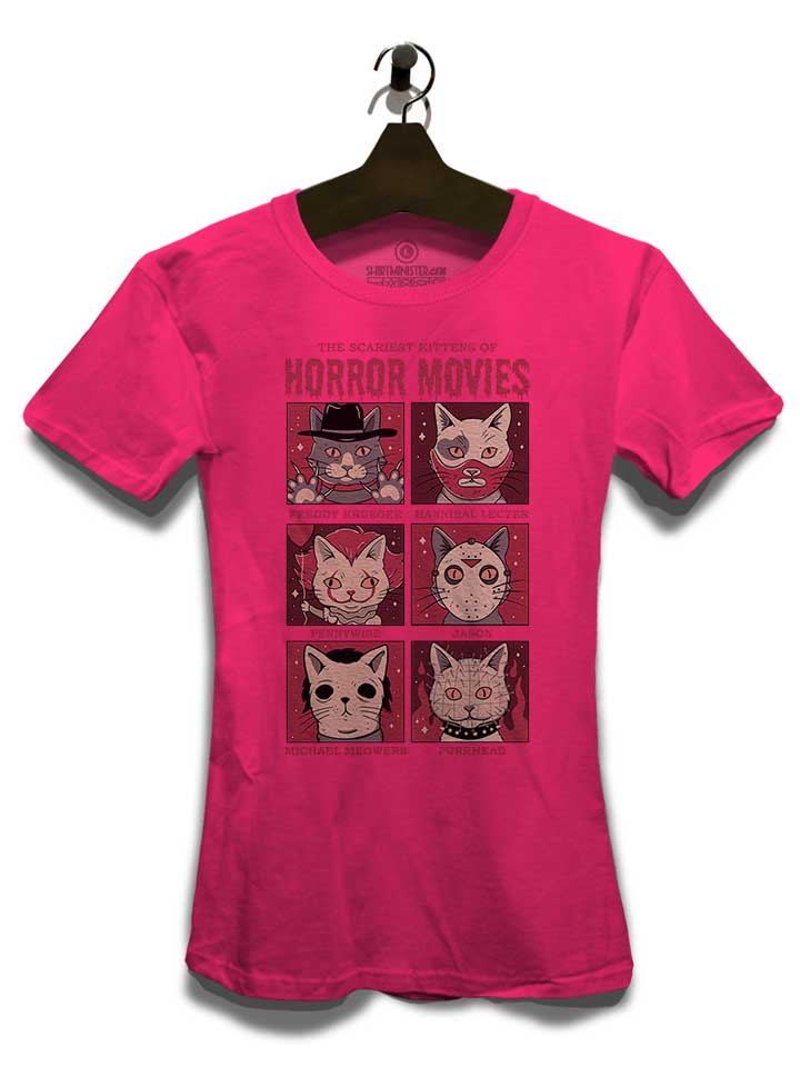 horror-movies-cat-damen-t-shirt fuchsia 3