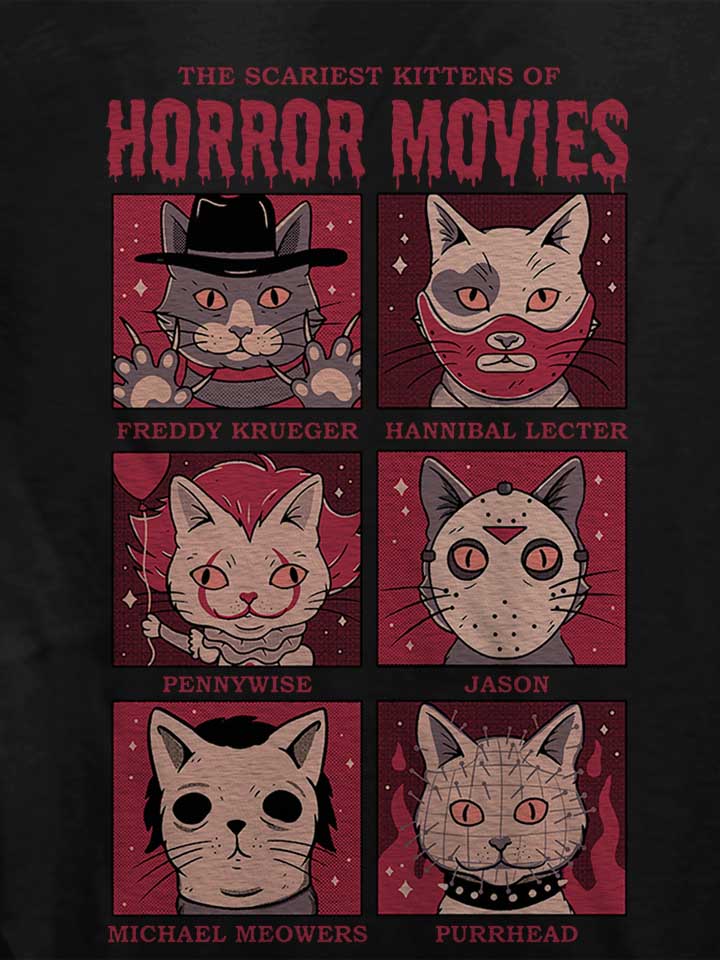 horror-movies-cat-damen-t-shirt schwarz 4