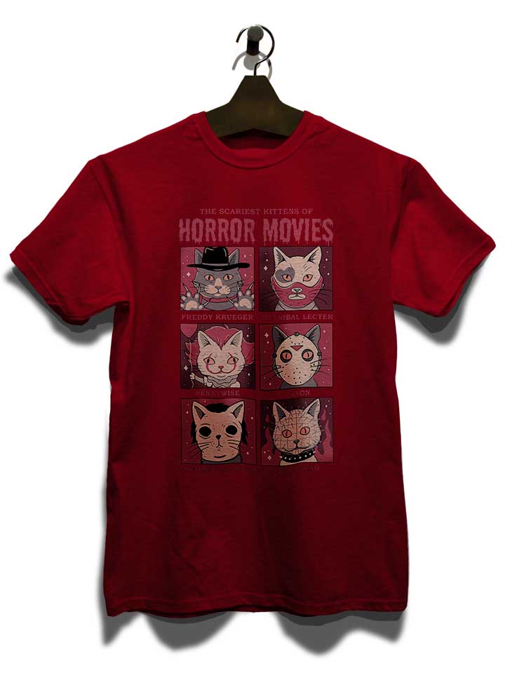 horror-movies-cat-t-shirt bordeaux 3