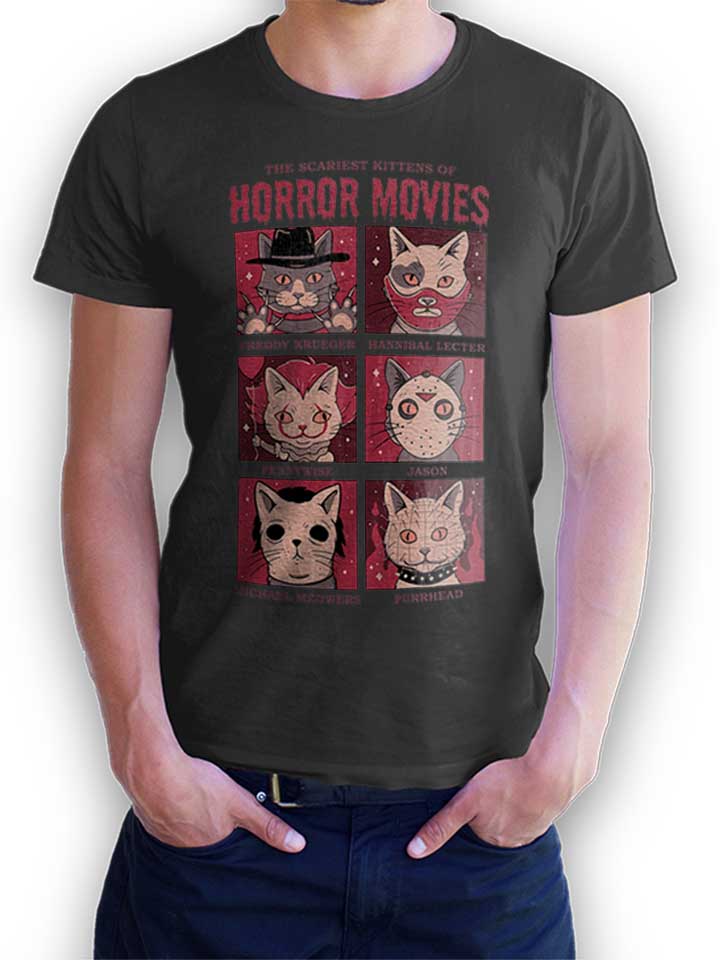 Horror Movies Cat T-Shirt dunkelgrau L