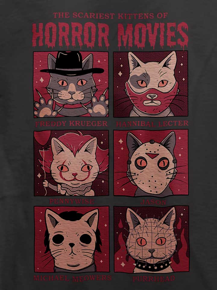 horror-movies-cat-t-shirt dunkelgrau 4