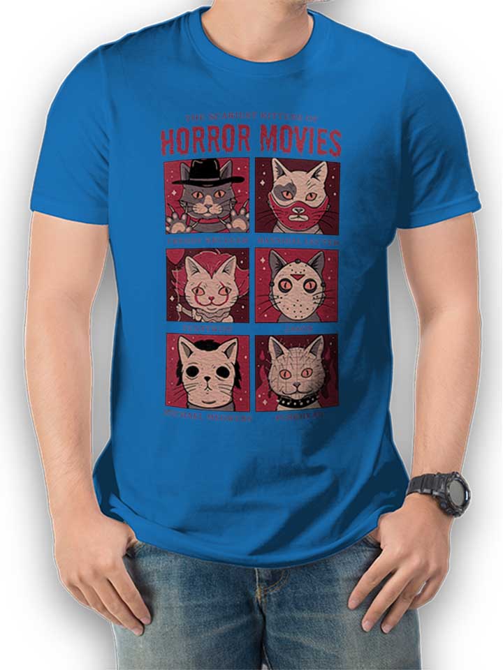 Horror Movies Cat Camiseta azul-real L