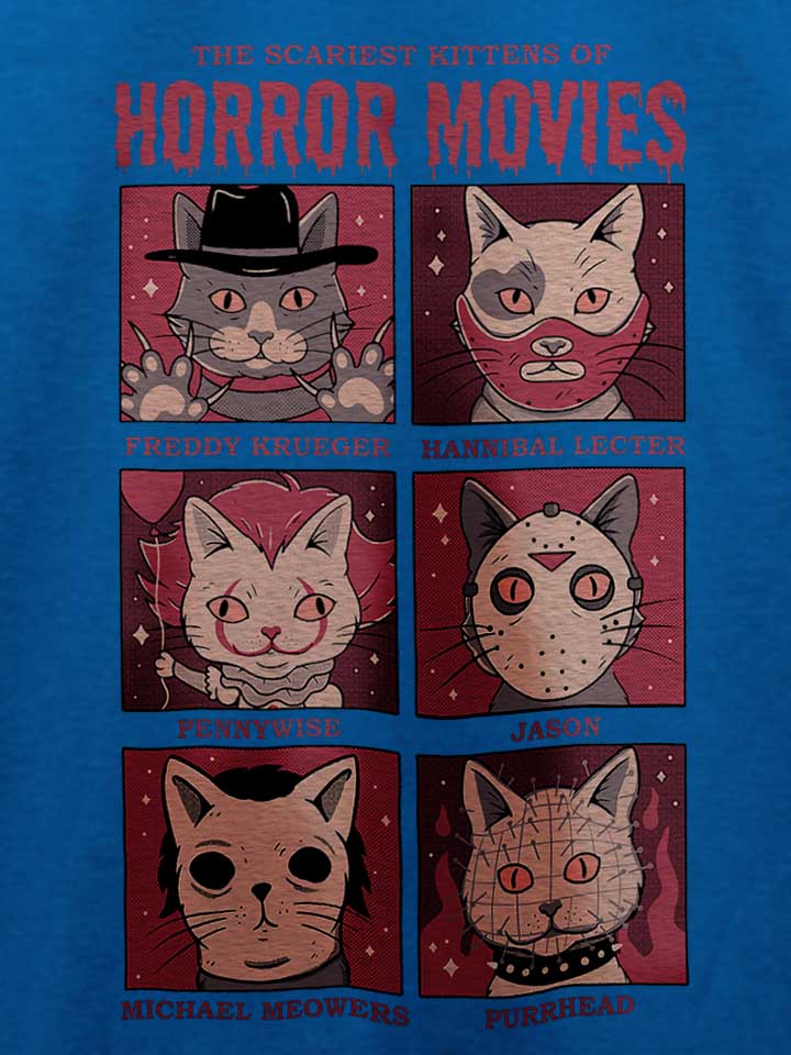 horror-movies-cat-t-shirt royal 4