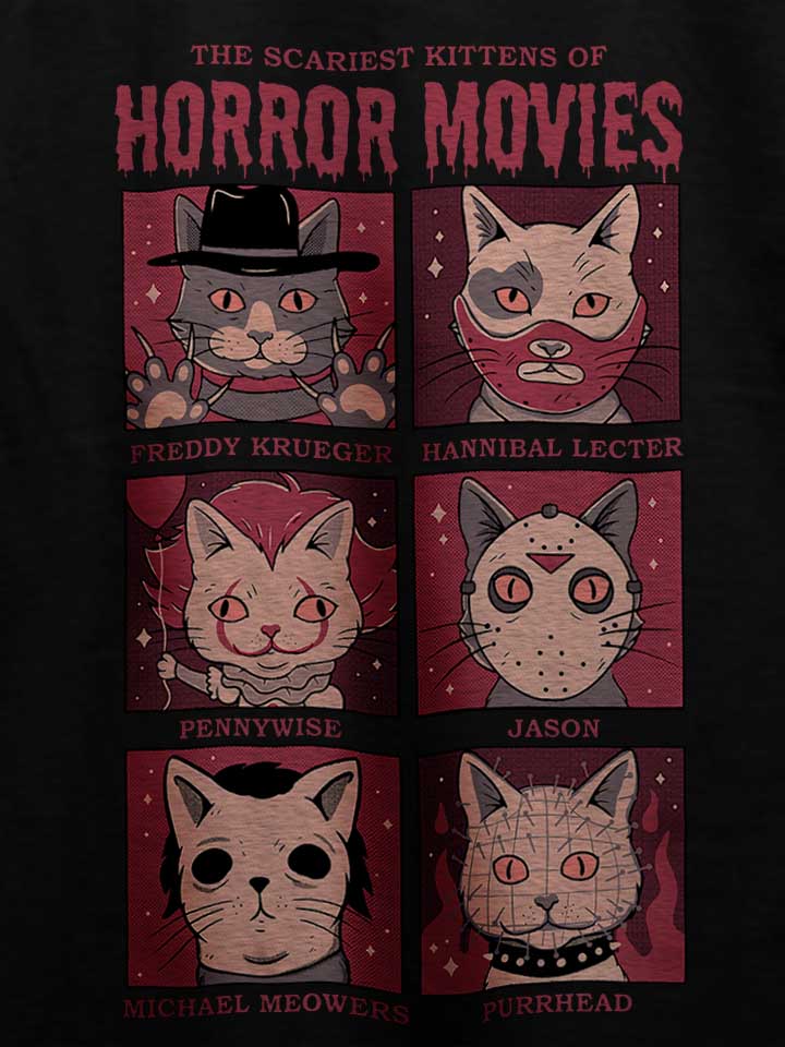 horror-movies-cat-t-shirt schwarz 4