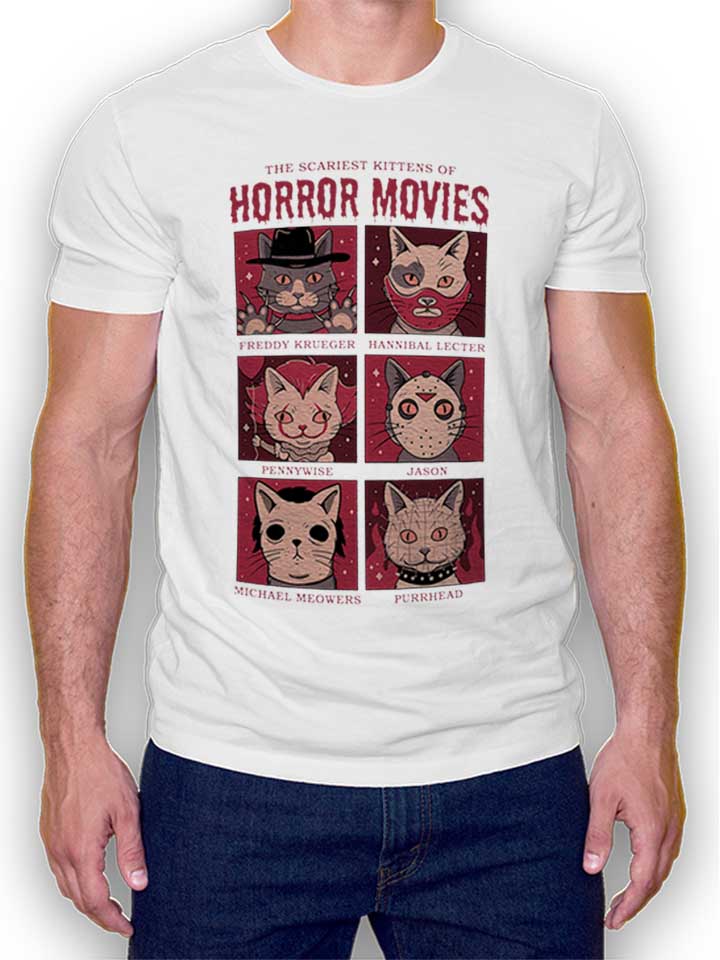 Horror Movies Cat Camiseta blanco L