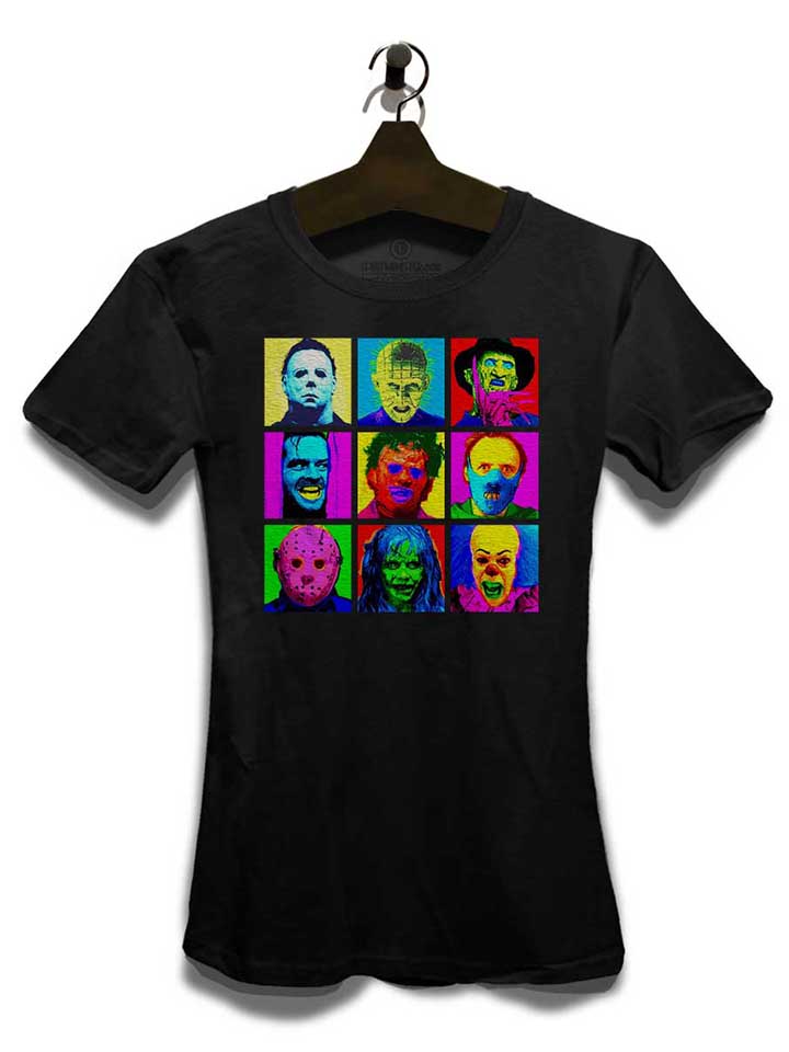 horror-pop-art-damen-t-shirt schwarz 3