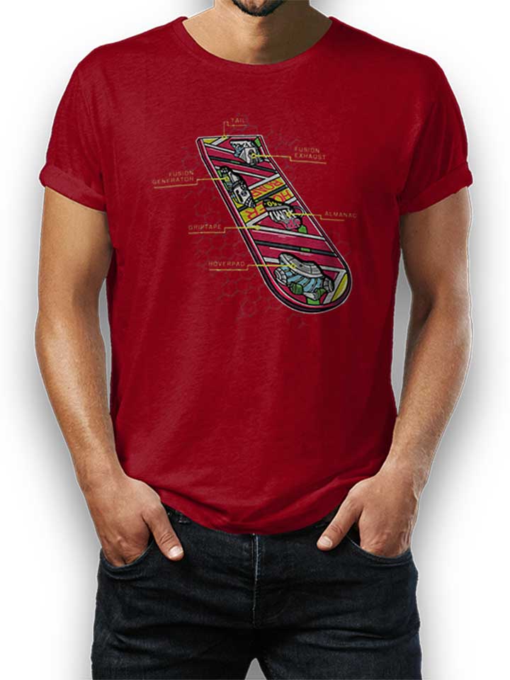 hoverboard-anatomy-t-shirt bordeaux 1