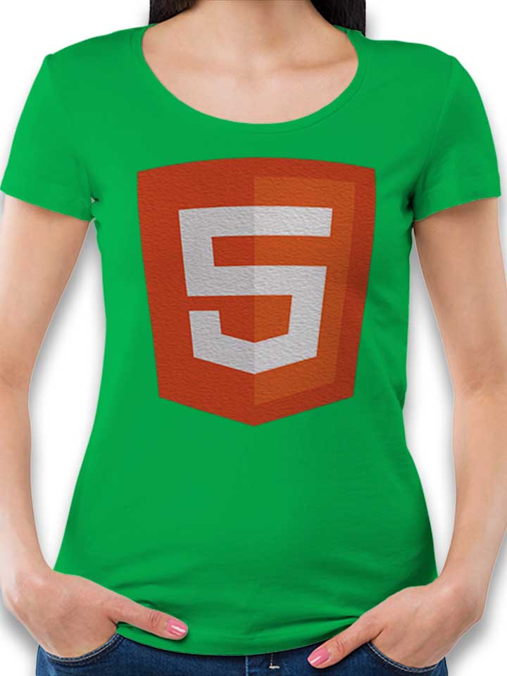 Html 5 Logo T-Shirt Femme vert L