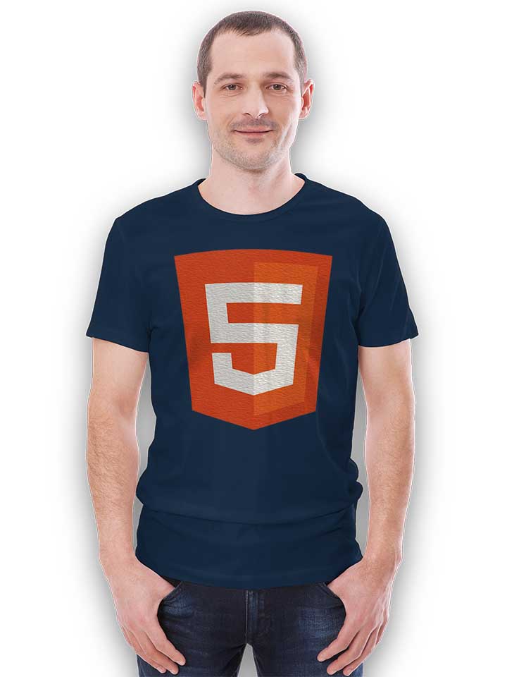 html-5-logo-t-shirt dunkelblau 2