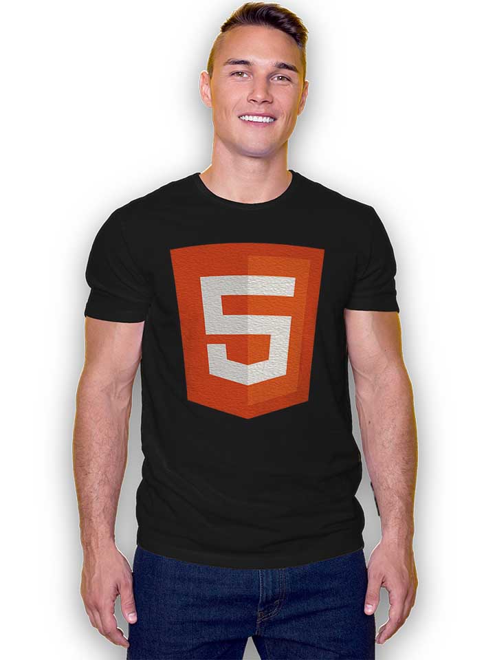 html-5-logo-t-shirt schwarz 2