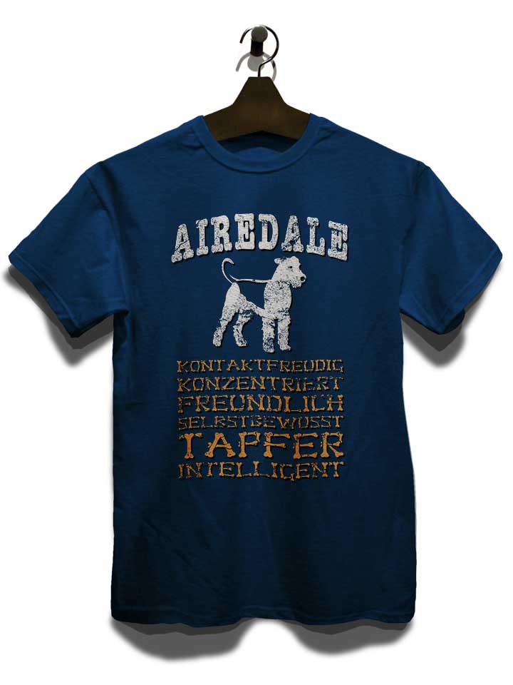 hund-airedale-t-shirt dunkelblau 3