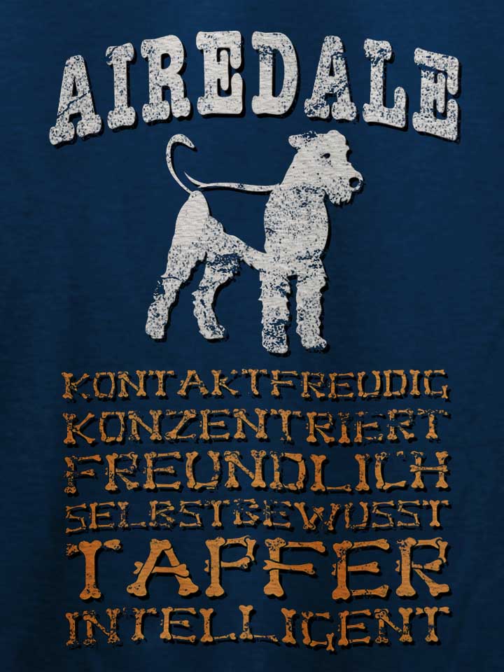 hund-airedale-t-shirt dunkelblau 4