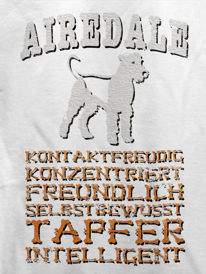 hund-airedale-t-shirt weiss 4