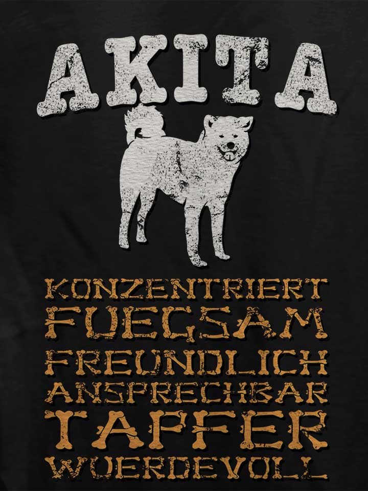 hund-akita-damen-t-shirt schwarz 4