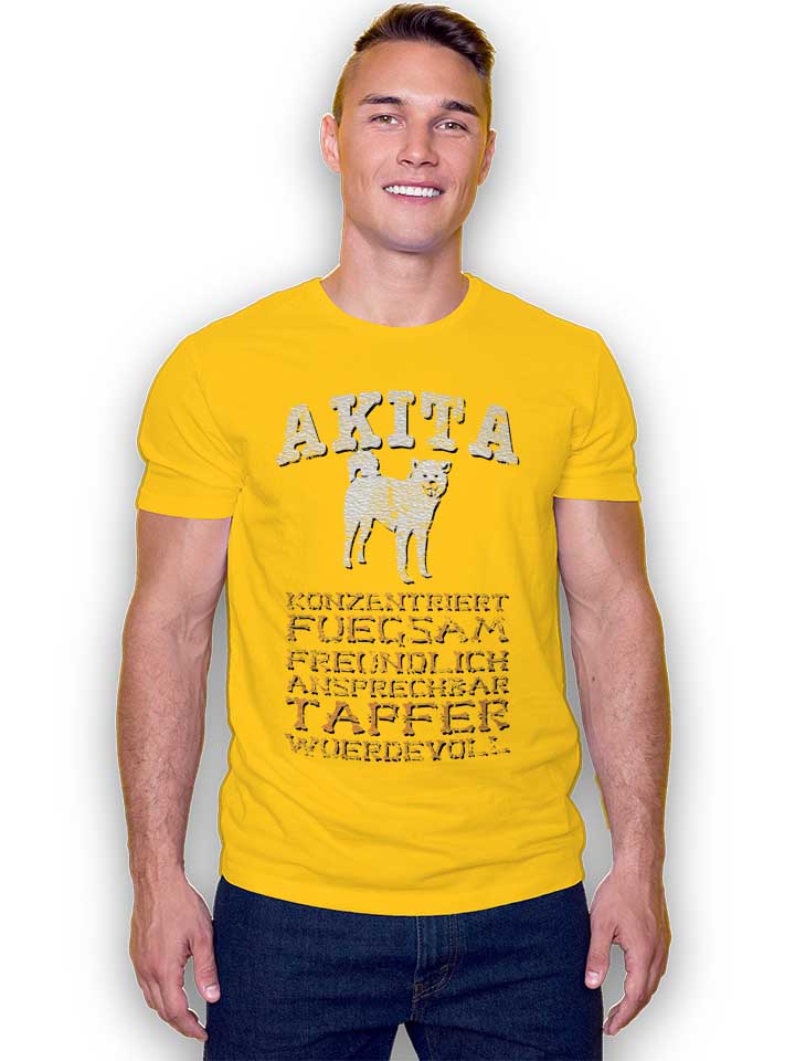 hund-akita-t-shirt gelb 2