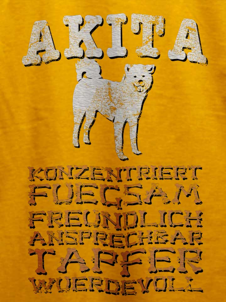 hund-akita-t-shirt gelb 4