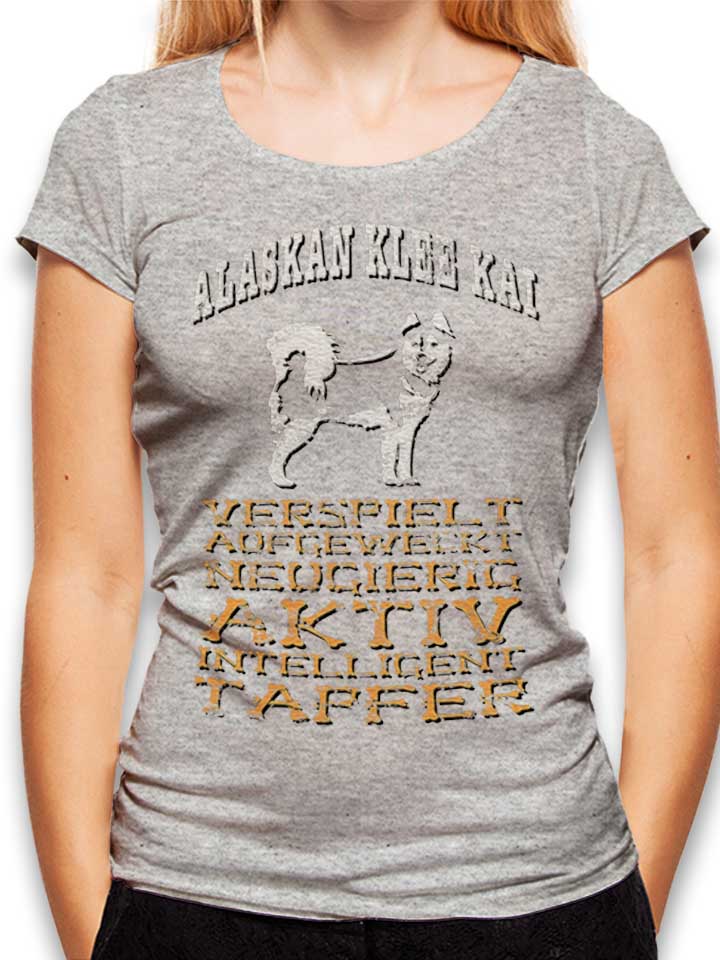 hund-alaskan-klee-kai-damen-t-shirt grau-meliert 1