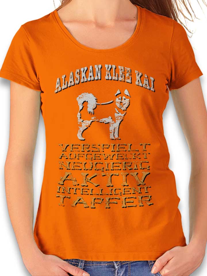 hund-alaskan-klee-kai-damen-t-shirt orange 1