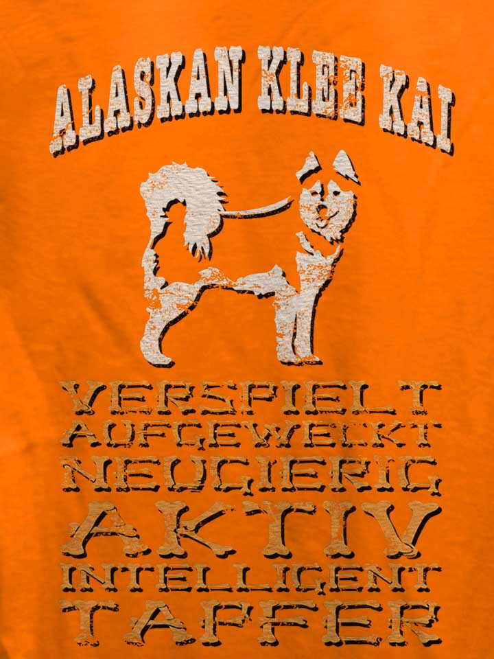 hund-alaskan-klee-kai-damen-t-shirt orange 4