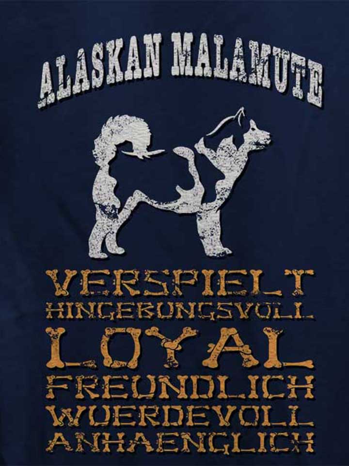 hund-alaskan-malamute-damen-t-shirt dunkelblau 4