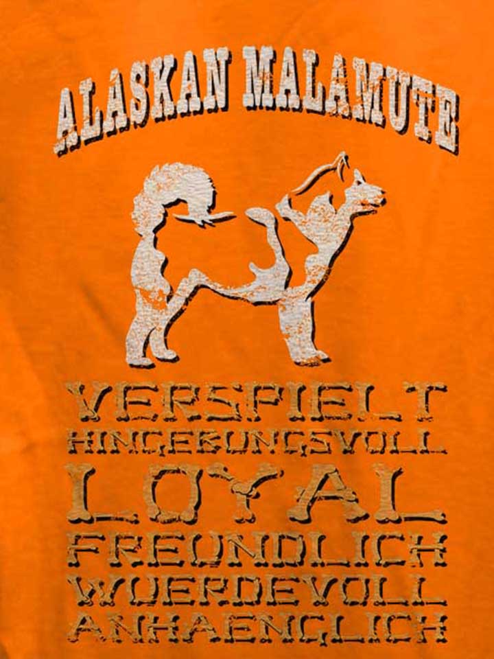 hund-alaskan-malamute-damen-t-shirt orange 4