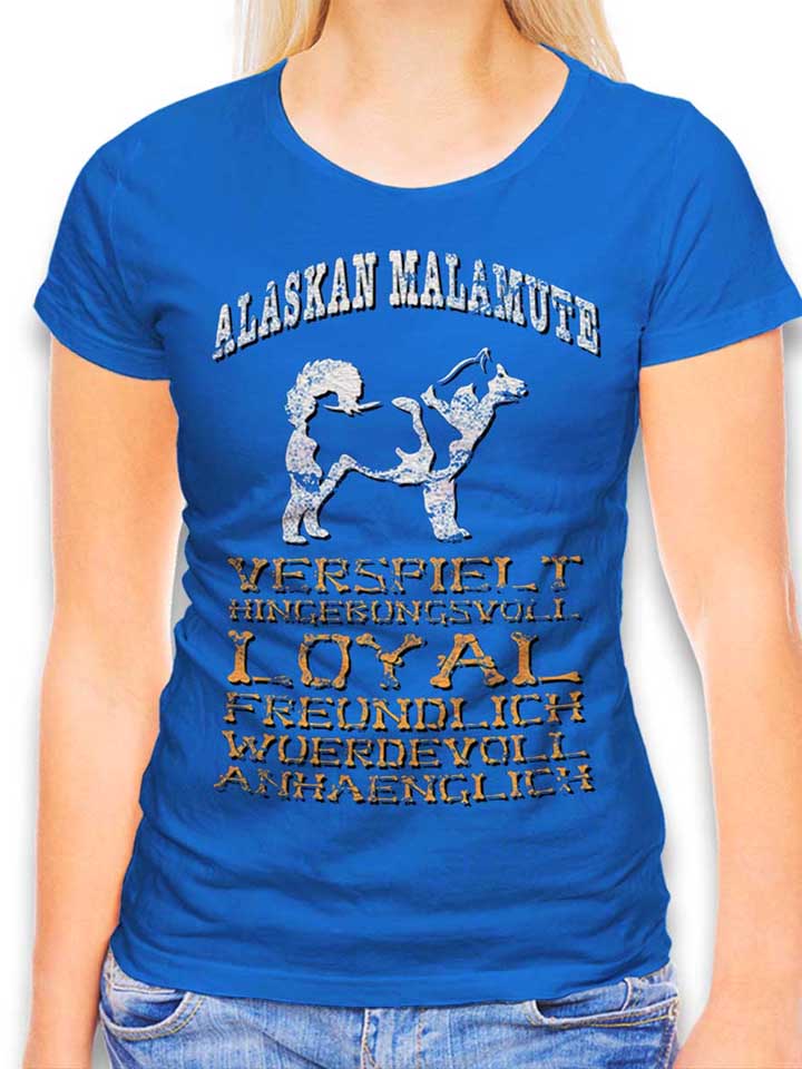 Hund Alaskan Malamute Damen T-Shirt royal L
